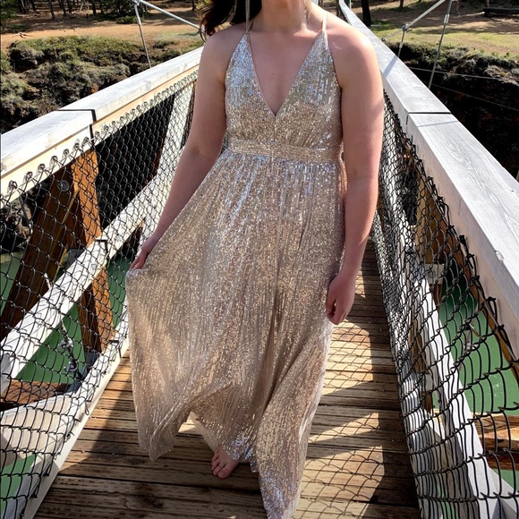 Silver Sequin Prom Dress - Only Worn at Photoshoot - Picture 4 of 4